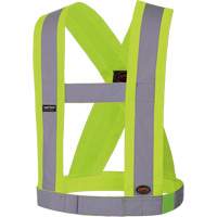 High-Visibility 4" Wide Adjustable Safety Sash, CSA Z96 Class 1, High Visibility Lime-Yellow, Silver Reflective Colour, One Size SHI030 | Rideout Tool & Machine Inc.