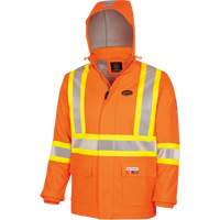 5884 Manteau imperm&eacute;able ignifuge et r&eacute;sistant aux arcs &eacute;lectriques avec capuchon Flash-Gard, Petit, Orange haute visibilit&eacute;, 51 cal/cm² Rideout Tool & Machine Inc.