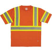 Short Sleeve Safety T-Shirt, Cotton, X-Small, High Visibility Orange Rideout Tool & Machine Inc.