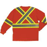 Long Sleeve Safety T-Shirt, Cotton, X-Small, High Visibility Orange Rideout Tool & Machine Inc.