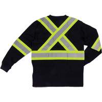 T-shirt de sécurité à manches longues, Coton, T-petit, Noir SHJ005 | Rideout Tool & Machine Inc.