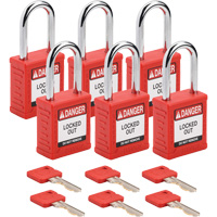 Velocity Lockout Padlocks, Red, Keyed Alike, Nylon, 1-1/2" Width Rideout Tool & Machine Inc.