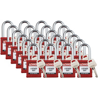 Velocity Lockout Padlocks, Red, Keyed Different, Nylon, 1-1/2" Width Rideout Tool & Machine Inc.