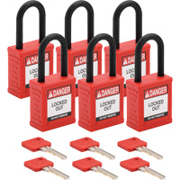 Velocity Lockout Padlocks, Red, Keyed Alike, Nylon, 1-1/2" Width Rideout Tool & Machine Inc.