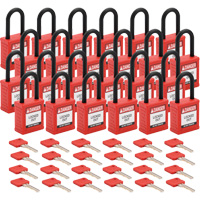 Velocity Lockout Padlocks, Red, Keyed Different, Nylon, 1-1/2" Width Rideout Tool & Machine Inc.