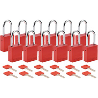 Cadenas de s&eacute;curit&eacute;, Cadenas de s&eacute;curit&eacute;, Cl&eacute;s diff&eacute;rentes, Aluminium, Largeur de 1-1/2" Rideout Tool & Machine Inc.
