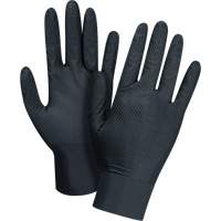 Gants d'examen de poids lourd &agrave; prise tactile, Petit, Nitrile, 8 mils, Sans poudre, Noir Rideout Tool & Machine Inc.
