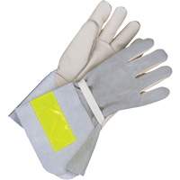 Lined Utility Gloves with 5" Cuff, Grain Cowhide, Size 10 Rideout Tool & Machine Inc.
