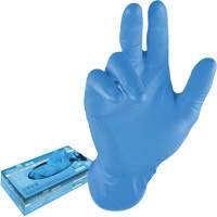 Gants jetables, 3T-Grand, Nitrile, 8 mils, Sans poudre, Bleu Rideout Tool & Machine Inc.