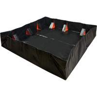 IBX Wall Pop-Up Berm, 268 US gal. Capacity, 6' W x 6' L x 12" H, Snap-Up Bracket Rideout Tool & Machine Inc.