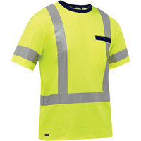 Bisley&reg; X-Back Short Sleeve Shirt, Poly-Cotton, Small, High Visibility Lime-Yellow Rideout Tool & Machine Inc.