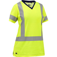 Bisley&reg; Women's X-Back Short Sleeve Shirt, Poly-Cotton, Small, High Visibility Lime-Yellow Rideout Tool & Machine Inc.
