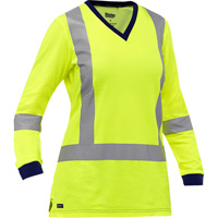 Bisley&reg; Women's X-Back Long Sleeve Shirt, Poly-Cotton, Small, High Visibility Lime-Yellow Rideout Tool & Machine Inc.