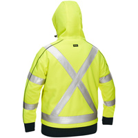 Bisley&reg; X-Back Women's Contoured Full Zip Hooded Sweatshirt with Sherpa Lining, Small, High Visibility Lime-Yellow Rideout Tool & Machine Inc.