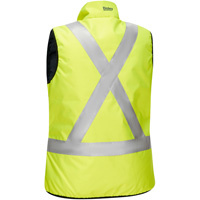 Veste bouffante, enveloppante et r&eacute;versible avec X au dos Bisley pour femmes, Jaune lime haute visibilit&eacute;, Petit, Polyester Rideout Tool & Machine Inc.