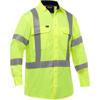 Bisley&reg; X-Back Long Sleeve Work Shirt with X-Airflow, Poly-Cotton, Small, High Visibility Lime-Yellow Rideout Tool & Machine Inc.