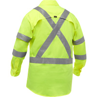 Bisley&reg; X-Back Long Sleeve Work Shirt with X-Airflow, Poly-Cotton, Small, High Visibility Lime-Yellow Rideout Tool & Machine Inc.