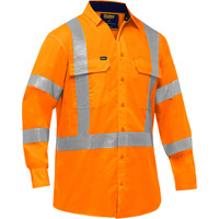 Bisley&reg; X-Back Long Sleeve Work Shirt with X-Airflow, Poly-Cotton, Small, High Visibility Orange Rideout Tool & Machine Inc.