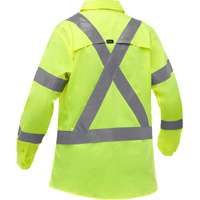 Bisley&reg; X-Back Women's Long Sleeve Work Shirt with X-Airflow, Poly-Cotton, Small, High Visibility Lime-Yellow Rideout Tool & Machine Inc.