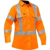 Bisley&reg; X-Back Women's Long Sleeve Work Shirt with X-Airflow, Poly-Cotton, Small, High Visibility Orange Rideout Tool & Machine Inc.