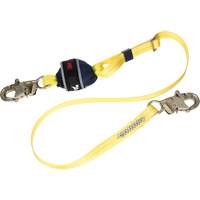 Adjustable Web Shock-Absorbing Lanyard, 6', Snap Hook Center, Snap Hook Leg Ends, Polyester Rideout Tool & Machine Inc.