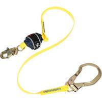 Coated Web Shock-Absorbing Lanyard, 6', Rebar Hook Center, Snap Hook Leg Ends Rideout Tool & Machine Inc.