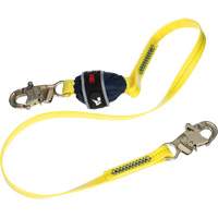 Coated Web Shock-Absorbing Lanyard, 6', Snap Hook Center, Snap Hook Leg Ends Rideout Tool & Machine Inc.