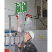 Douche combin&eacute;e avec cuvette ferm&eacute;e en ABS et entr&eacute;e sup&eacute;rieure, Socle Rideout Tool & Machine Inc.