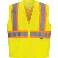 Veste de s&eacute;curit&eacute; &agrave; bandes contrastantes, Jaune lime haute visibilit&eacute;, Petit, Polyester Rideout Tool & Machine Inc.