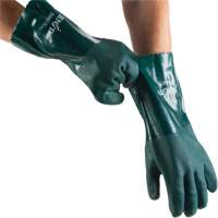 Gants verts &agrave; double enduit, 14" lo, PVC, Doublure en Jersey de coton, 70 mils Rideout Tool & Machine Inc.