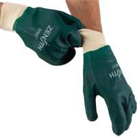 Double Dipped Green Gloves, 10" L, PVC, Cotton Jersey Inner Lining, 70-mil Rideout Tool & Machine Inc.