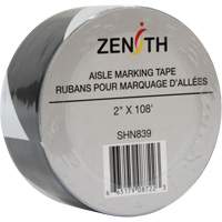 Aisle Marking Tape, 2" x 108', PVC, Black and White Rideout Tool & Machine Inc.
