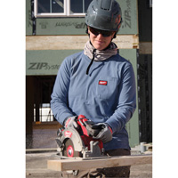 T-shirt &agrave; manches longues avec poches GRIDIRON, Femmes, T-petit, Bleu Rideout Tool & Machine Inc.