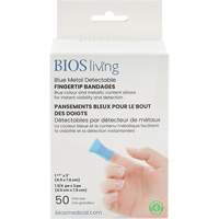 Blue Bandages, Fingertip, 3", Fabric Metal Detectable, Sterile Rideout Tool & Machine Inc.