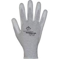 Gants blancs KnitActiv dissipatifs &eacute;lectrostatiques et peu pelucheux, 5, R&ecirc;vetement Polyur&eacute;thane, Calibre 13, Enveloppe en Nylon/Coton Rideout Tool & Machine Inc.