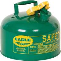 Bidon de s&eacute;curit&eacute; pour les combustibles, Type I, Acier galvanis&eacute;, 2,5 gal. US, Vert, Homologu&eacute; FM/List&eacute; UL/ULC Rideout Tool & Machine Inc.