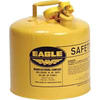 Bidon de s&eacute;curit&eacute; pour le diesel, Type I, Acier galvanis&eacute;, 5 gal. US, Jaune, Homologu&eacute; FM/List&eacute; UL/ULC Rideout Tool & Machine Inc.