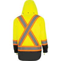 5057 Pioneer&reg; Yukon 7-in-1 Waterproof Winter Safety Parka, Polyester, Black/High Visibility Lime-Yellow, X-Small Rideout Tool & Machine Inc.