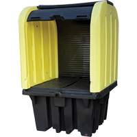 Yellow Roll Top Hardcover Spill Pallet, 65" L x 65" W x 101" H, 5000 lbs. Load Capacity Rideout Tool & Machine Inc.