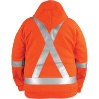 High-Visibility Wind Resistant Zip-Front Sweatshirt with DetachableHood, Men's, Small, High Visibility Orange, 27.7 cal/cm² Rideout Tool & Machine Inc.