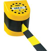 HAZLOK Safety Barrier System, Plastic, Magnetic Mount, 30', Black and Yellow Tape Rideout Tool & Machine Inc.