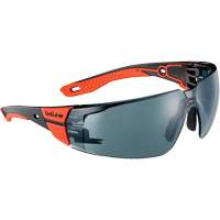 Lunettes de s&eacute;curit&eacute; RUSH+ 2.0 avec monture noire et rouge, M/G, Lentille Fum&eacute;e, Antibu&eacute;e/Anti-&eacute;gratignures, ANSI Z87+ Rideout Tool & Machine Inc.