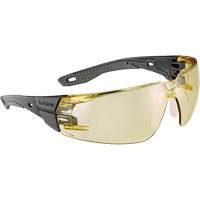 Lunettes de s&eacute;curit&eacute; RUSH+ 2.0 avec monture noire et grise, M/G, Lentille Ambr&eacute;e, Antibu&eacute;e/Anti-&eacute;gratignures, ANSI Z87+ Rideout Tool & Machine Inc.