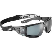 Lunettes de s&eacute;curit&eacute; RUSH+ 2.0 XP avec monture noire et grise, M/G, Lentille Fum&eacute;e, Antibu&eacute;e/Anti-&eacute;gratignures, ANSI Z87+ Rideout Tool & Machine Inc.