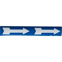 Arrow Pipe Markers, Self-Adhesive, 4" H x 12" W, White on Blue Rideout Tool & Machine Inc.