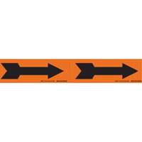 Arrow Pipe Markers, Self-Adhesive, 2-1/4" H x 7" W, Black on Orange SI723 | Rideout Tool & Machine Inc.