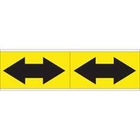Dual Direction Arrow Pipe Markers, Self-Adhesive, 2-1/4" H x 7" W, Black on Yellow SI726 | Rideout Tool & Machine Inc.