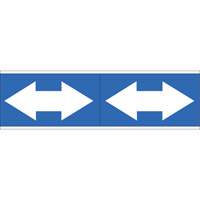 Dual Direction Arrow Pipe Markers, Self-Adhesive, 2-1/4" H x 7" W, White on Blue SI727 | Rideout Tool & Machine Inc.