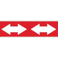 Dual Direction Arrow Pipe Markers, Self-Adhesive, 2-1/4" H x 7" W, White on Red SI728 | Rideout Tool & Machine Inc.