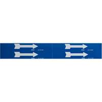 Arrow Pipe Markers, Self-Adhesive, 1-1/8" H x 7" W, White on Blue SI731 | Rideout Tool & Machine Inc.